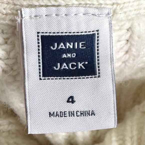 Janie and Jack Wool Blend Knit Sweater Antique White 4 Classic Winter Cozy Warm - Picture 6 of 12
